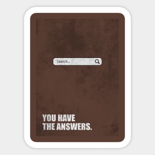 You have the Answers ! Business Quote Sticker